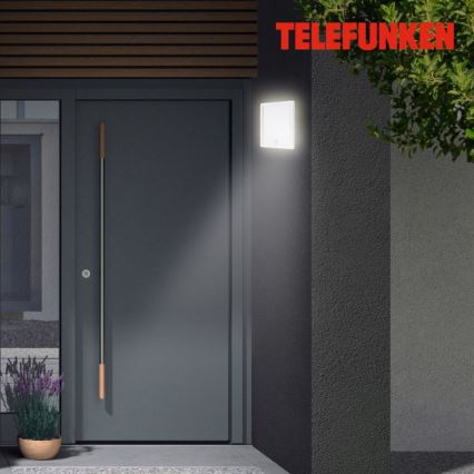 Telefunken 313806TF - LED Aplique para exterior con sensor LED/15W/230V IP44