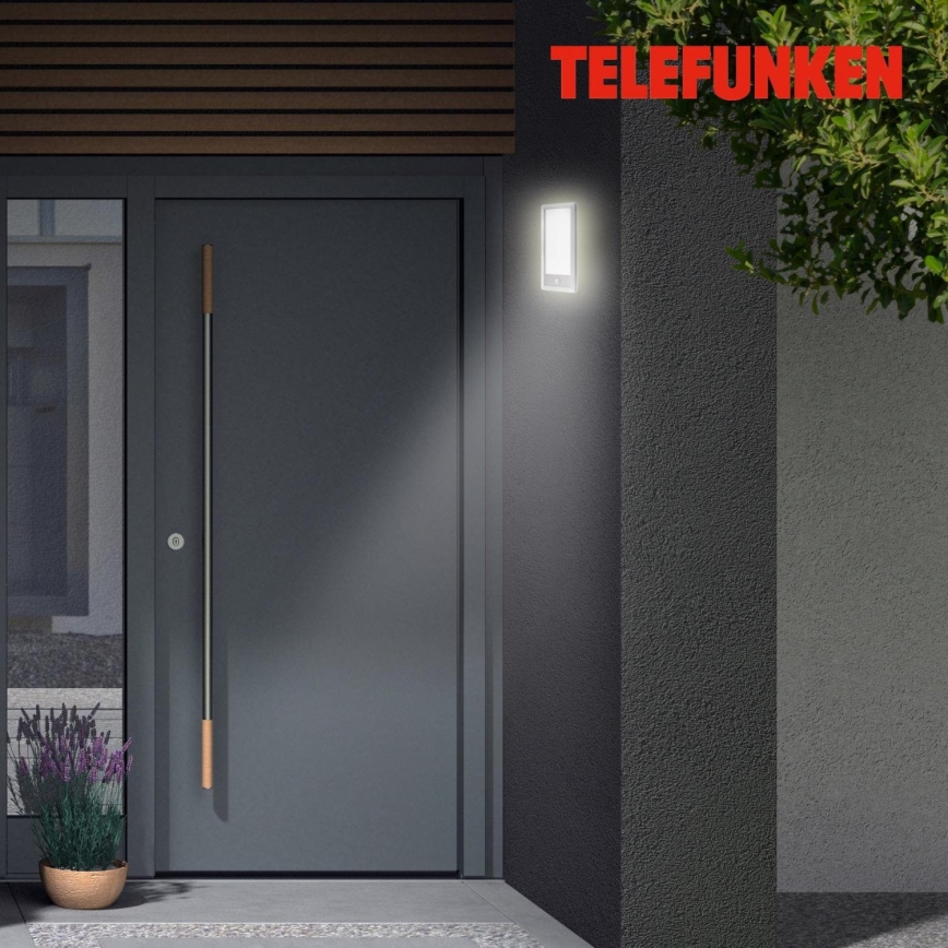 Telefunken 313904TF - LED Aplique para exterior con sensor LED/16W/230V IP44