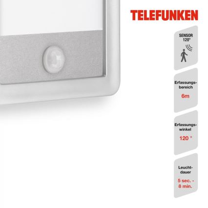 Telefunken 313904TF - LED Aplique para exterior con sensor LED/16W/230V IP44