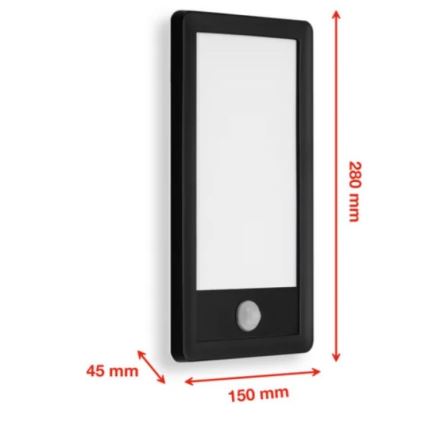 Telefunken 313905TF - Lámpara de pared LED para exterior con sensor LED/16W/230V IP44