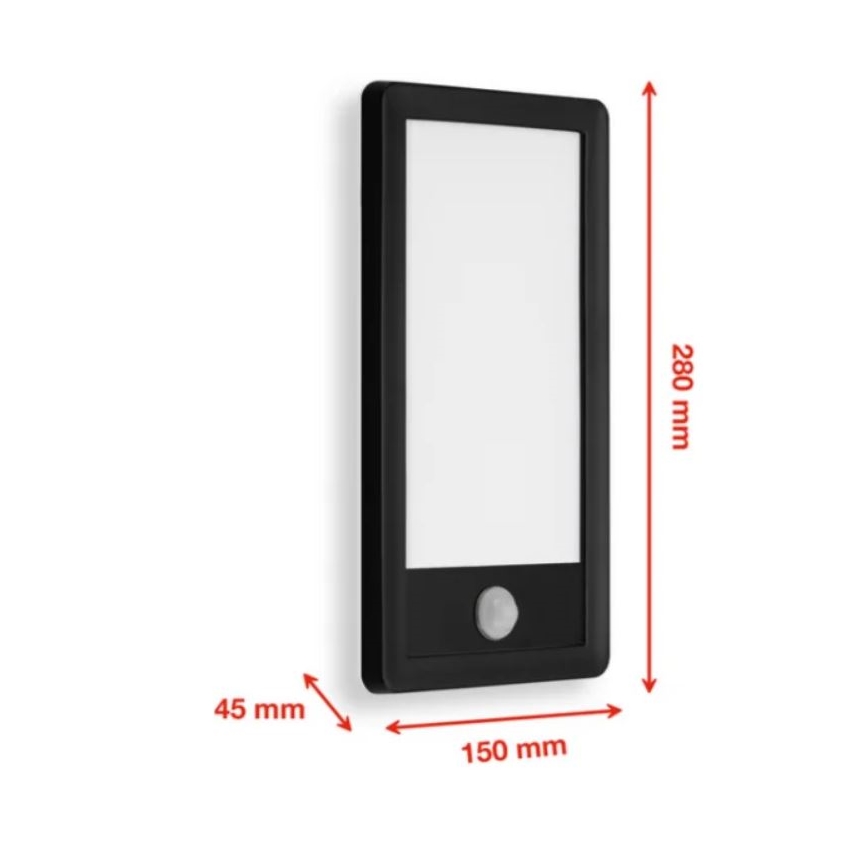 Telefunken 313905TF - Lámpara de pared LED para exterior con sensor LED/16W/230V IP44