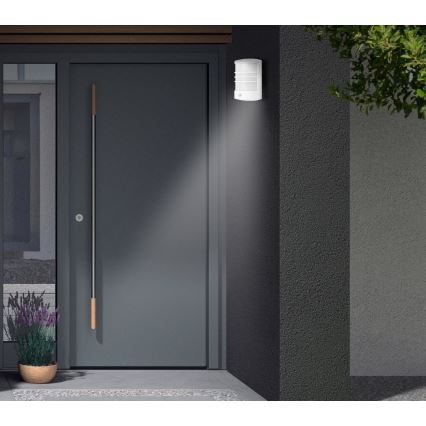 Telefunken 315506TF - Aplique LED de pared para exterior con sensor LED/12W/230V IP44 blanco