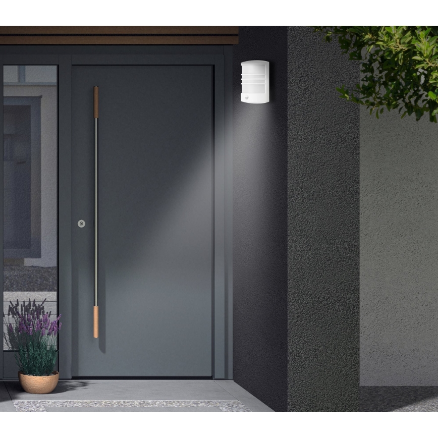 Telefunken 315506TF - Aplique LED de pared para exterior con sensor LED/12W/230V IP44 blanco