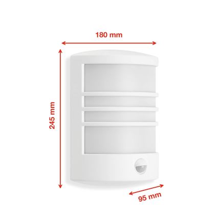Telefunken 315506TF - Aplique LED de pared para exterior con sensor LED/12W/230V IP44 blanco