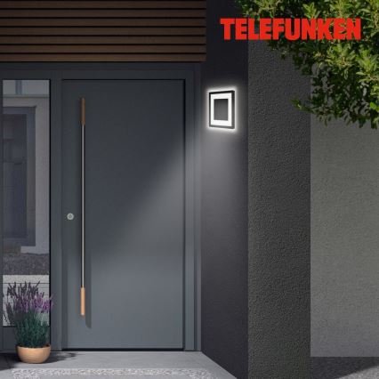 Telefunken 315905TF - Aplique LED de pared para exterior LED/15W/230V IP44 4000K negro