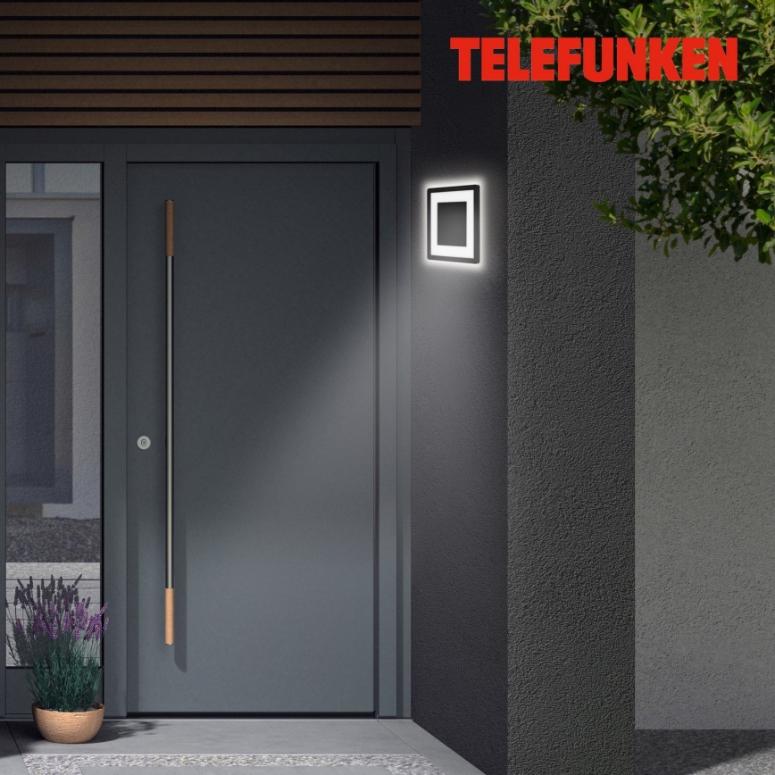 Telefunken 315905TF - Aplique LED de pared para exterior LED/15W/230V IP44 4000K negro
