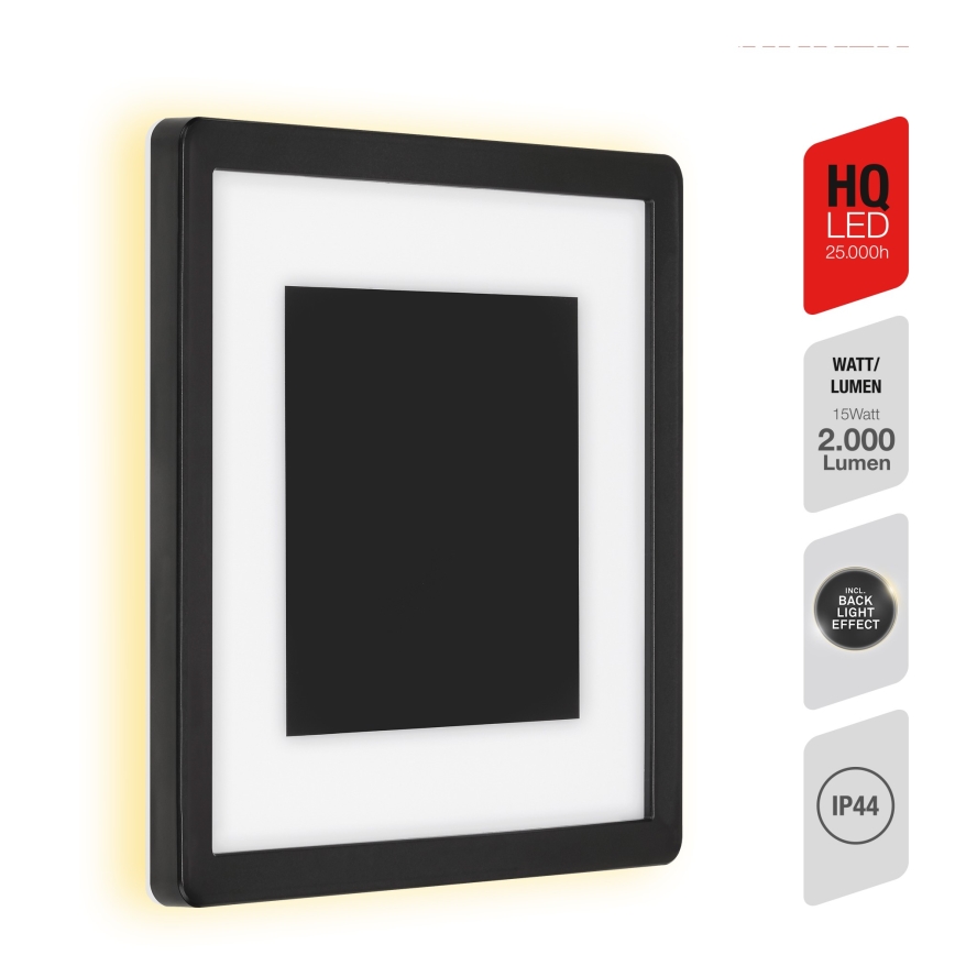 Telefunken 315905TF - Aplique LED de pared para exterior LED/15W/230V IP44 4000K negro