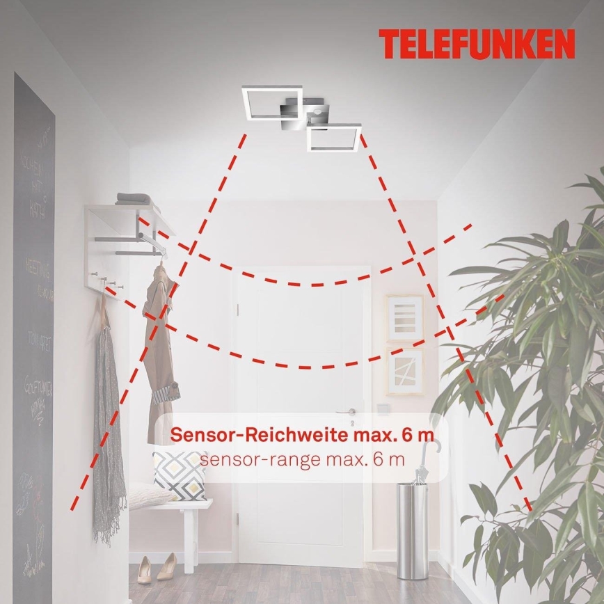 Telefunken 318508TF - Plafón LED con sensor FRAME LED/12W/230V 3000K cromo mate