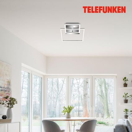 Telefunken 318608TF - Plafón LED con sensor FRAME LED/17W/230V 3000K cromo mate