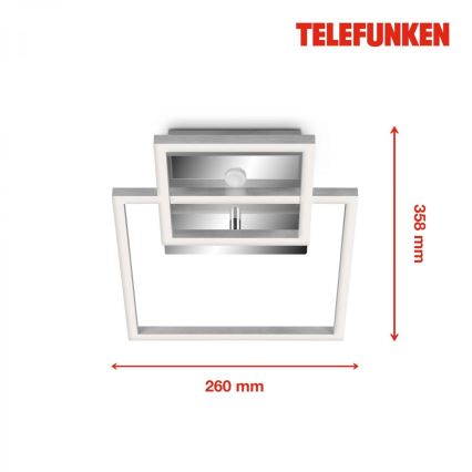 Telefunken 318608TF - Plafón LED con sensor FRAME LED/17W/230V 3000K cromo mate