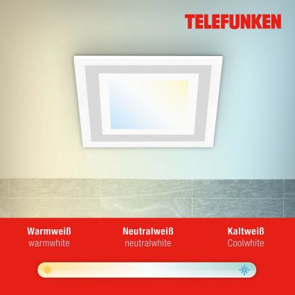 Telefunken 318706TF - Panel LED RGBW regulable 18W/230V 3000-6500K + mando a distancia
