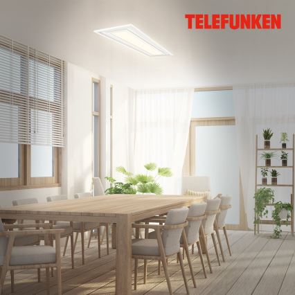 Telefunken 318906TF - Luminaria de techo LED RGBW regulable LED/24W/230V 3000-6500K 25x100 cm + mando a distancia