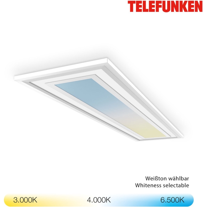 Telefunken 318906TF - Luminaria de techo LED RGBW regulable LED/24W/230V 3000-6500K 25x100 cm + mando a distancia