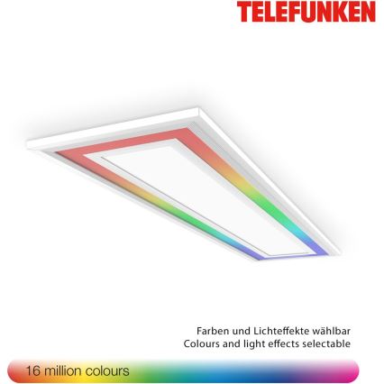 Telefunken 318906TF - Luminaria de techo LED RGBW regulable LED/24W/230V 3000-6500K 25x100 cm + mando a distancia