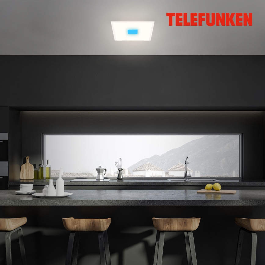 Telefunken 319106TF - Plafón LED RGBW regulable LED/24W/230V 2700-6500K blanco + mando a distancia