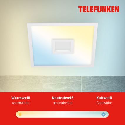 Telefunken 319406TF - Plafón regulable RGBW LED/24W/230V 2700-6500K blanco + control remoto