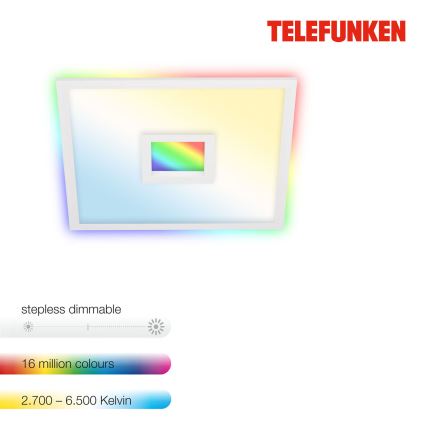 Telefunken 319406TF - Plafón regulable RGBW LED/24W/230V 2700-6500K blanco + control remoto