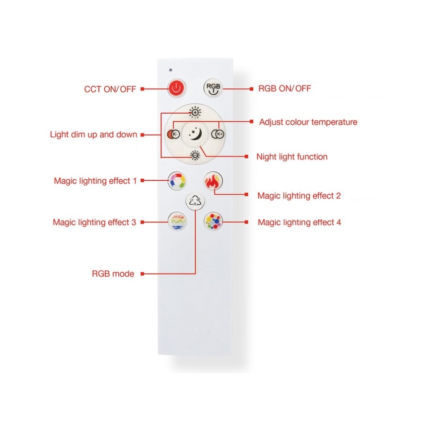 Telefunken 319704TF - Plafón LED RGB regulable LED/24W/230V 3000-6500K + control remoto