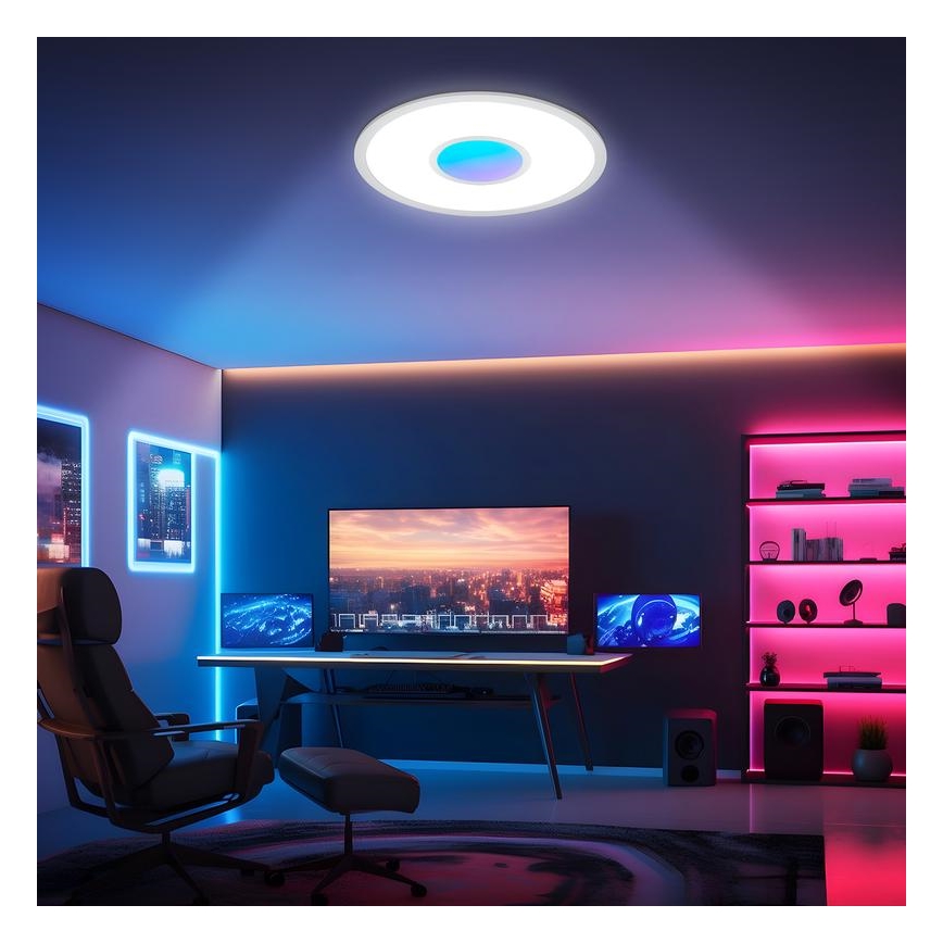 Telefunken 320104TF - Luminaria de techo LED RGBW regulable LED/21W/230V 3000-6500K Ø 45 cm + mando a distancia