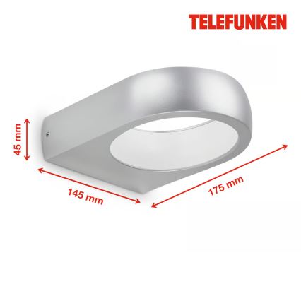 Telefunken 320204TF - LED Aplique de pared exterior LED/6,5W/230V IP44 cromo mate