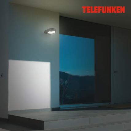 Telefunken 320205TF - Aplique de pared para exterior LED, 7,5 W, 230 V, IP44, negro
