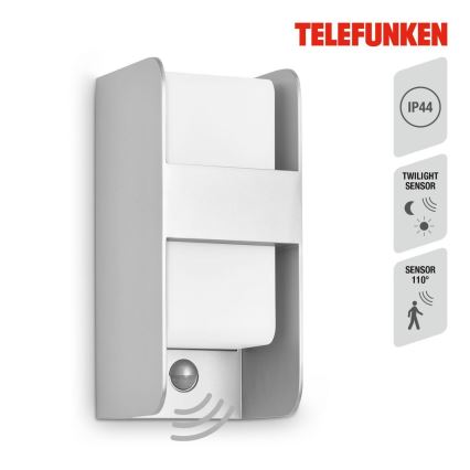 Telefunken 321104TF - Aplique para exterior con sensor 1xE27/12W/230V IP44 blanco