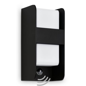 Telefunken 321105TF - Aplique para exterior con sensor 1xE27/12W/230V IP44 negro