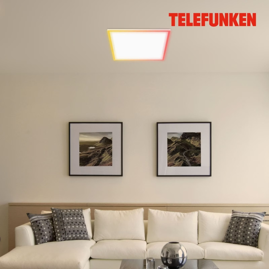 Telefunken 321206TF - Plafón LED RGBW regulable LED/18W/230V 3000-6500K + control remoto