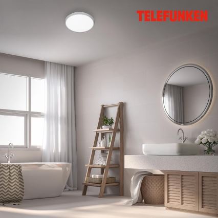 Telefunken 601604TF - Plafón LED de baño con sensor LED/12W/230V IP44 diá. 29 cm