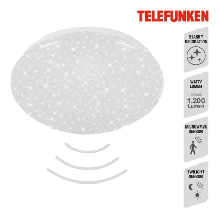 Telefunken 601706TF - Plafón LED con sensor LED/12W/230V diá. 27 cm