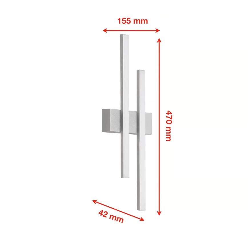 Telefunken - Aplique de pared LED para exterior 2xLED/4W/230V IP44 plateado