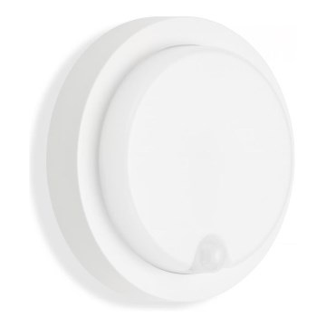Telefunken - Aplique de pared LED para exterior con sensor crepuscular y detector de movimiento LED/12W/230V IP44 blanco