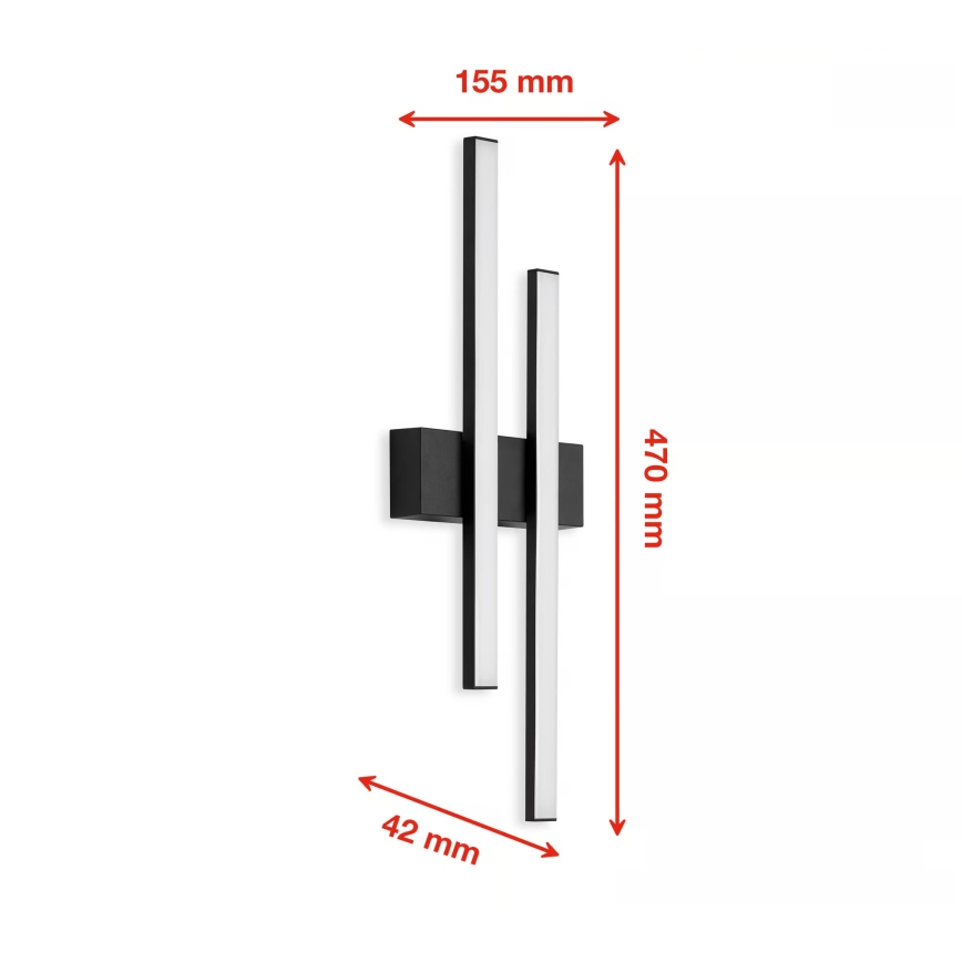Telefunken - Aplique de pared LED para exteriores 2xLED/4W/230V IP44 negro