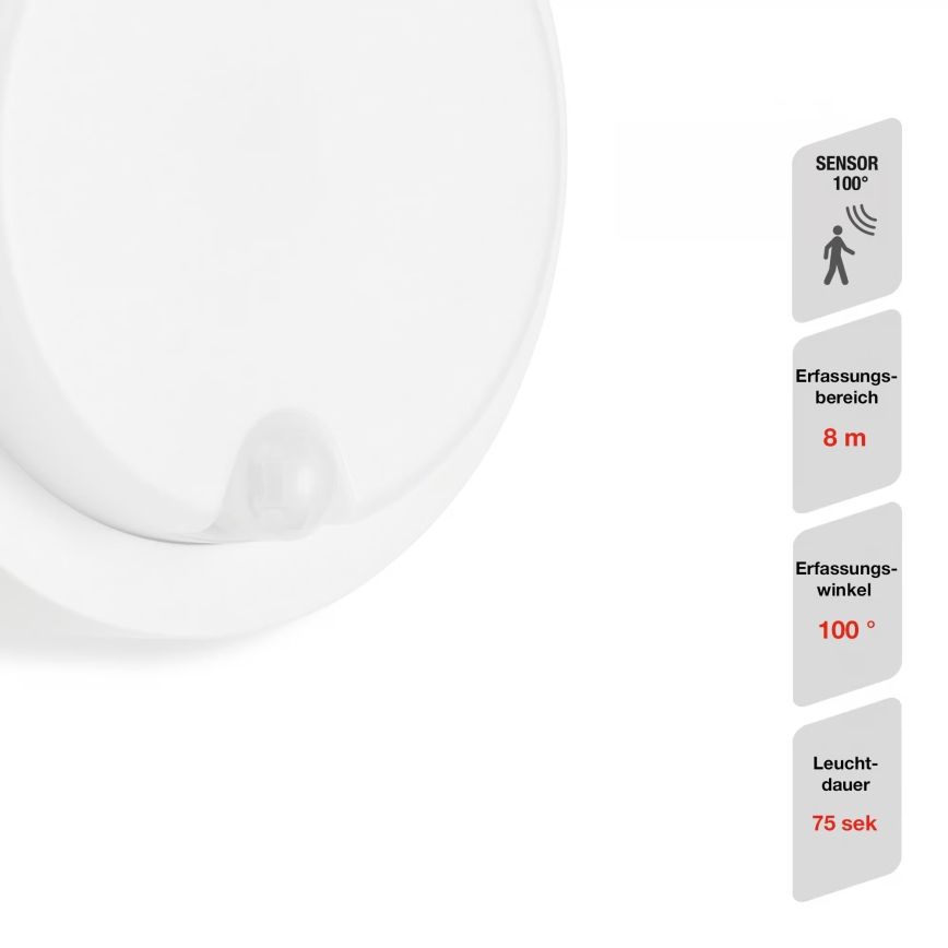 Telefunken - Aplique de pared LED para exterior con sensor crepuscular y detector de movimiento LED/12W/230V IP44 blanco