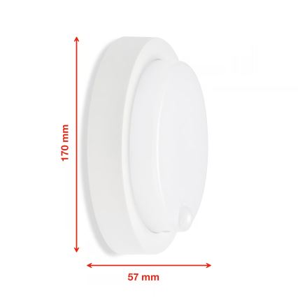 Telefunken - Aplique de pared LED para exterior con sensor crepuscular y detector de movimiento LED/12W/230V IP44 blanco