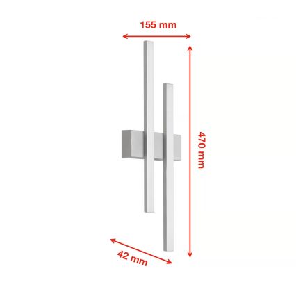 Telefunken - Aplique de pared LED para exterior 2xLED/4W/230V 4000K IP44 color plata