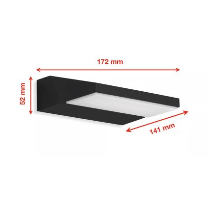 Telefunken - Aplique mural LED para exterior LED/10W/230V IP44 negro