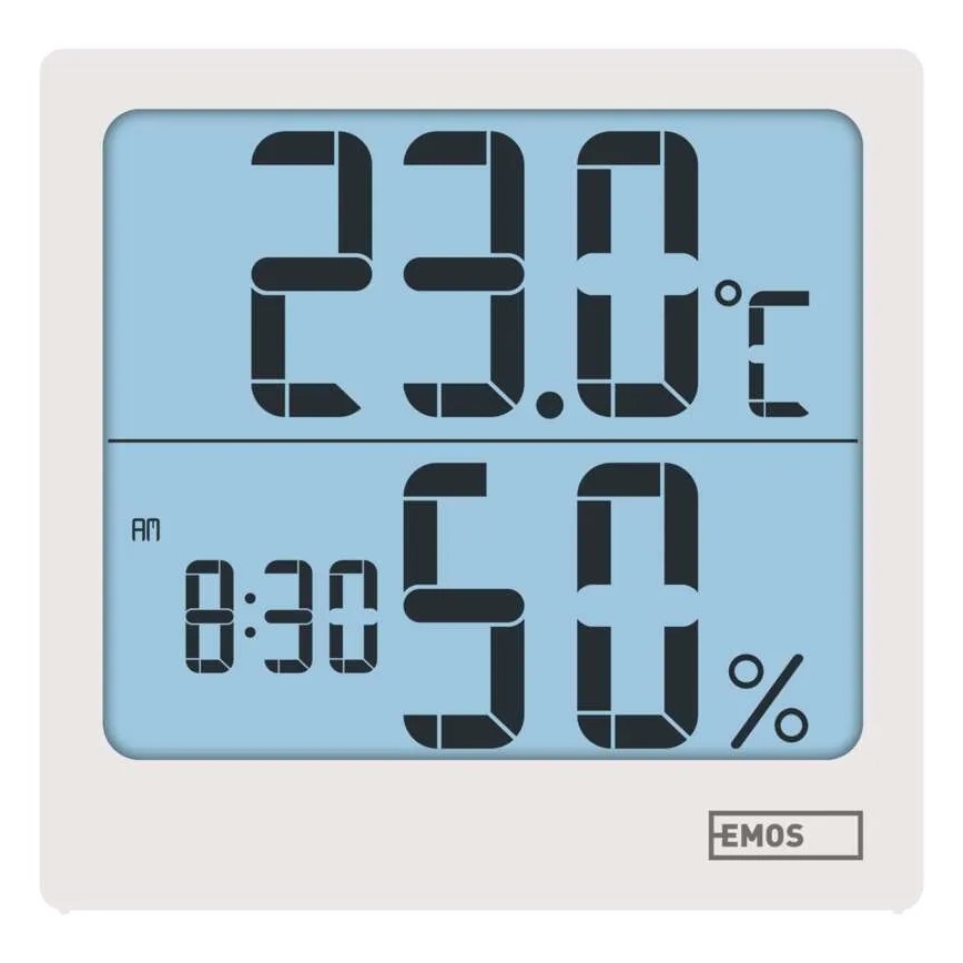 Termómetro digital con higrómetro, 1xAA, blanco