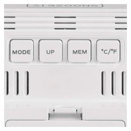 Termómetro digital con higrómetro, alimentado por 1 pila AA, color blanco