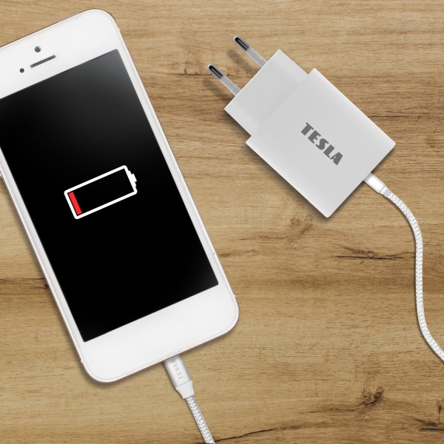 TESLA Electronics - Adaptador para cargador rápido Power Delivery 20W blanco