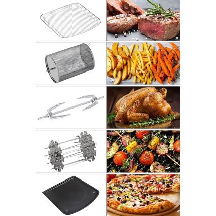 TESLA Electronics AirCook & Grill - Inteligente multifuncional digital hot air fryer 12 l 1800W/230V Wi-Fi