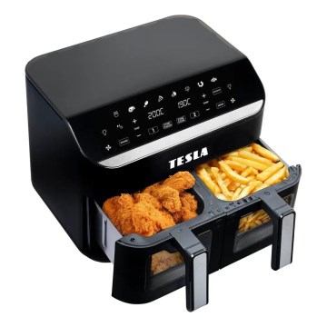 TESLA Electronics AirCook - Freidora de aire digital multifuncional dual 9 l 2400W/230V