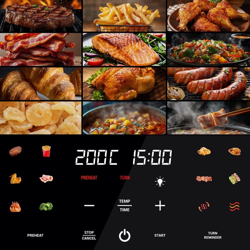 TESLA Electronics AirCook - Freidora de aire digital multifuncional inteligente 9 l 1700W/230V Wi-Fi
