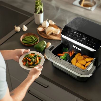 TESLA Electronics AirCook - Freidora de aire digital multifuncional dual 10 l 2400W/230V