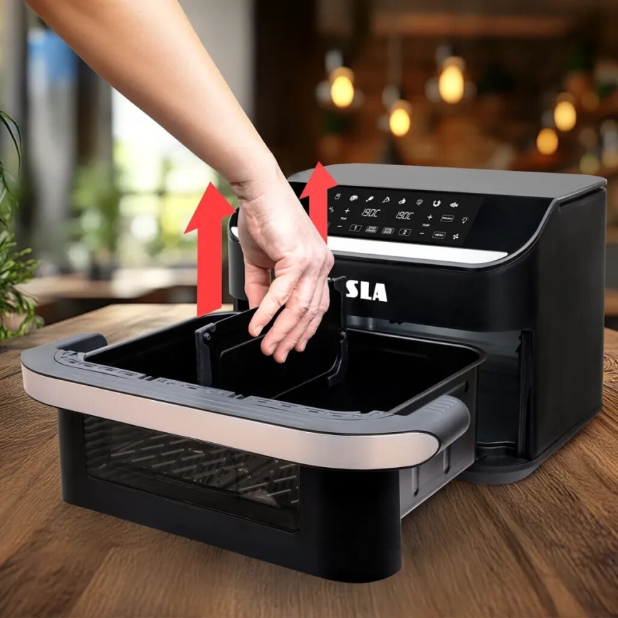 TESLA Electronics AirCook - Freidora de aire digital multifuncional dual 10 l 2400W/230V