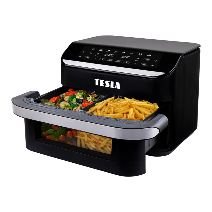 TESLA Electronics AirCook - Freidora de aire digital multifuncional dual 10 l 2400W/230V