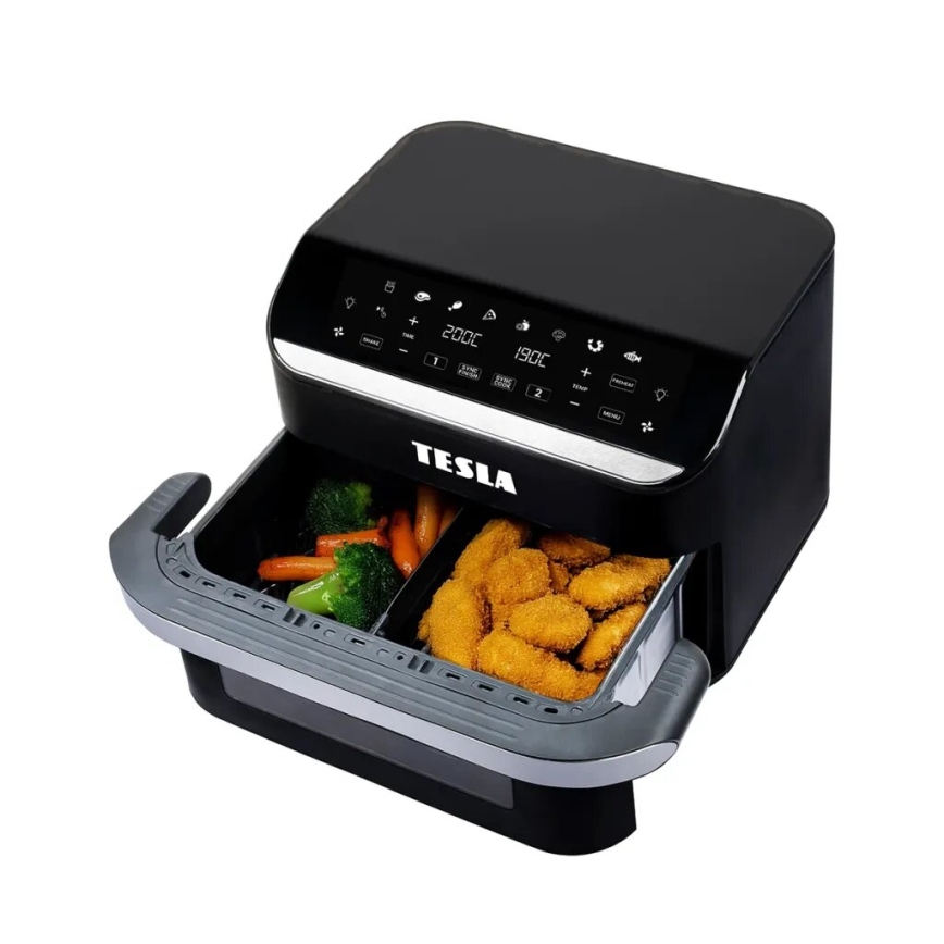 TESLA Electronics AirCook - Freidora de aire digital multifuncional dual 10 l 2400W/230V