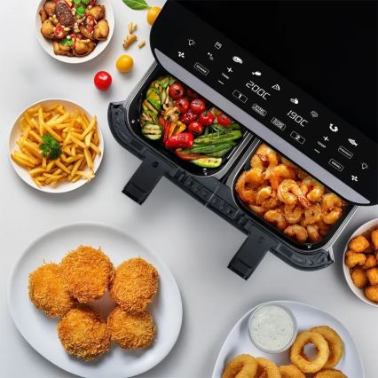 TESLA Electronics AirCook - Freidora de aire digital multifuncional dual 9 l 2400W/230V