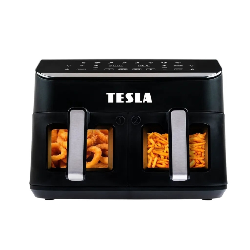 TESLA Electronics AirCook - Freidora de aire digital multifuncional dual 9 l 2400W/230V