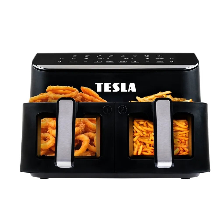 TESLA Electronics AirCook - Freidora de aire digital multifuncional dual 9 l 2400W/230V